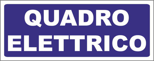 QUADRO ELETTRICO FONDO BLU - CARTELLO SEGNALETICO UNI ISO 7010 in Adesivo Resistente, Pannello in Forex, Pannello In Alluminio