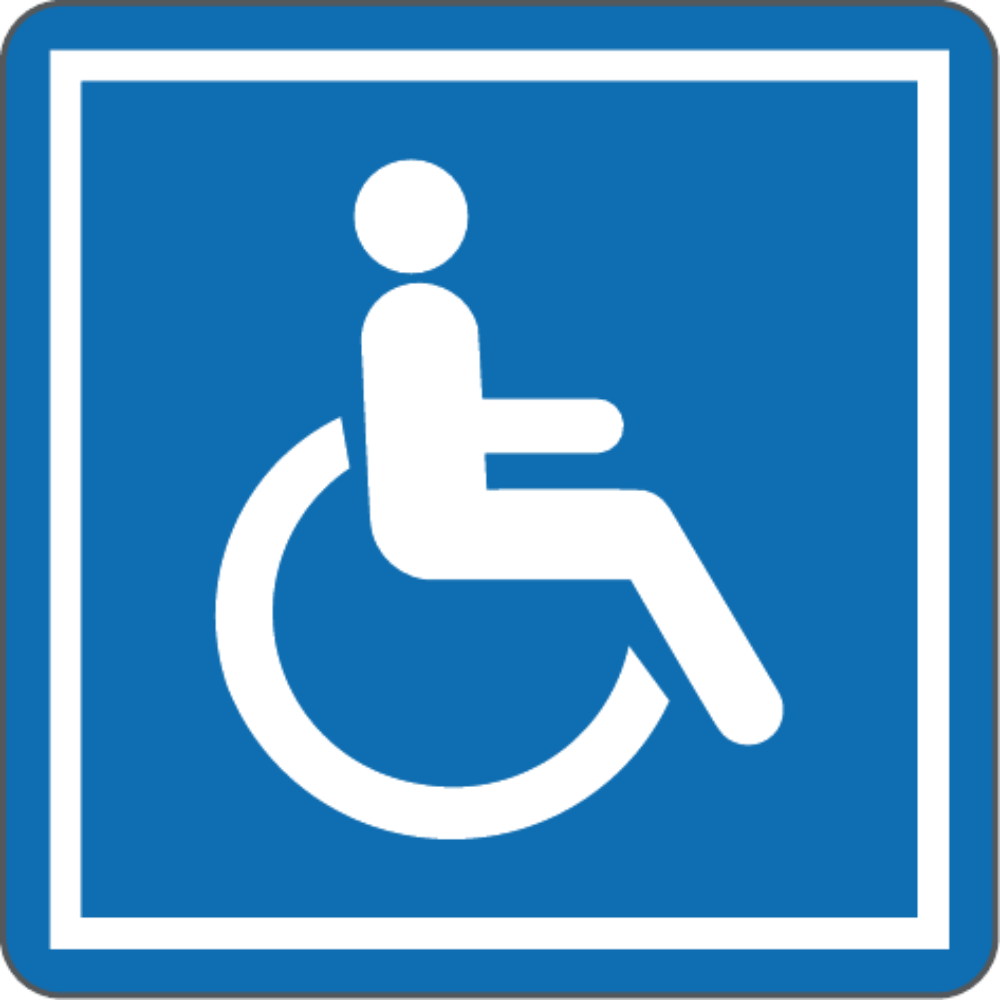 SIMBOLO DISABILE - CARTELLO SEGNALETICO QUADRATO ISO 7010 - Adesivo Extra Resistente, Pannello in Forex, Pannello In Alluminio