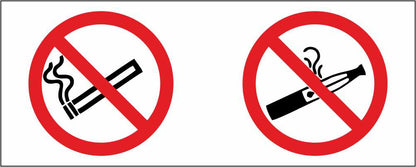 VIETATO FUMARE E SVAPARE - CARTELLO SEGNALETICO UNI ISO 7010 in Adesivo Resistente, Pannello in Forex, Pannello In Alluminio