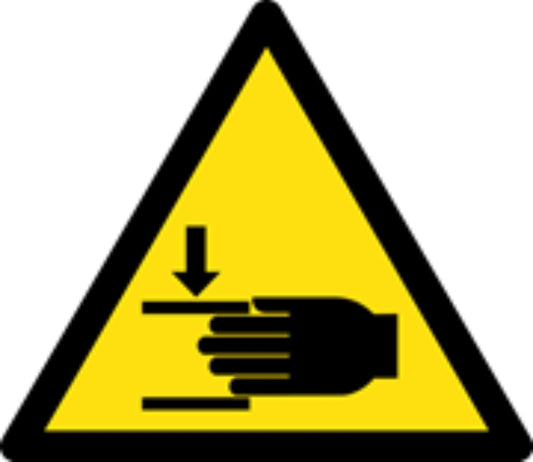 PERICOLO ATTENZIONE ALLE MANI - CARTELLO SEGNALETICO TRIANGOLO ISO 7010 - Adesivo Extra Resistente, Pannello in Forex, Pannello In Alluminio