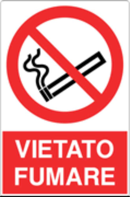 GLOBAL CARTELLO SEGNALETICO - VIETATO FUMARE - Adesivo Resistente, Pannello in Forex, Pannello In Alluminio