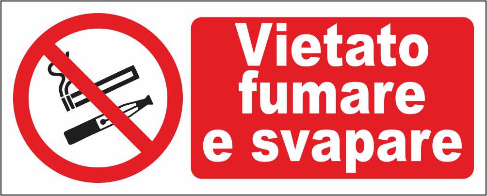 VIETATO FUMARE E SVAPARE mod 2 - CARTELLO SEGNALETICO UNI ISO 7010 in Adesivo Resistente, Pannello in Forex, Pannello In Alluminio