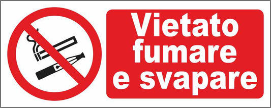 VIETATO FUMARE E SVAPARE mod 2 - CARTELLO SEGNALETICO UNI ISO 7010 in Adesivo Resistente, Pannello in Forex, Pannello In Alluminio