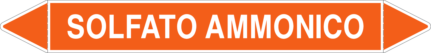 GLOBAL PACCO DA 10 ETICHETTE PER TUBAZIONI - SOLFATO AMMONICO - Etichetta Autoadesiva Resistente