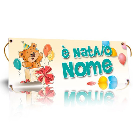 GLOBAL STRISCIONE FONDALE NASCITA - ORSACCHIOTTO - IN CARTA O IN BANNER PVC ANCHE DA ESTERNO GARANZIA 5 ANNI