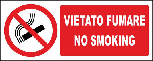 VIETATO FUMARE NO SMOKING - CARTELLO SEGNALETICO UNI ISO 7010 in Adesivo Resistente, Pannello in Forex, Pannello In Alluminio