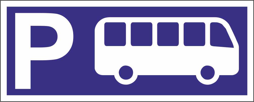 Parcheggio autobus - CARTELLO SEGNALETICO UNI ISO 7010 in Adesivo Resistente, Pannello in Forex, Pannello In Alluminio