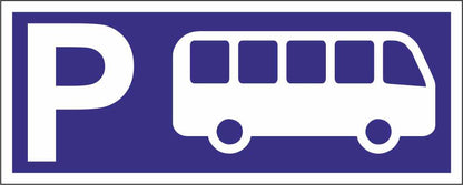 Parcheggio autobus - CARTELLO SEGNALETICO UNI ISO 7010 in Adesivo Resistente, Pannello in Forex, Pannello In Alluminio