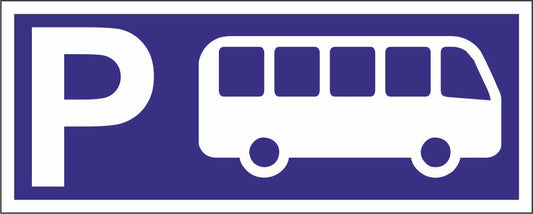 Parcheggio autobus - CARTELLO SEGNALETICO UNI ISO 7010 in Adesivo Resistente, Pannello in Forex, Pannello In Alluminio