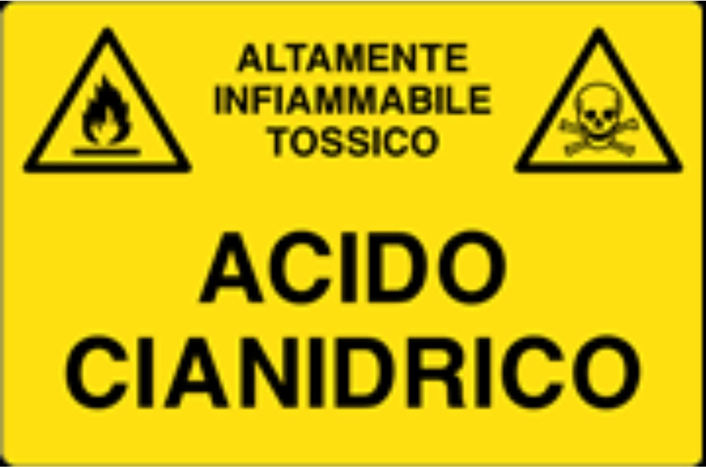GLOBAL CARTELLO SEGNALETICO - ACIDO CIANIDRICO - Adesivo Resistente, Pannello in Forex, Pannello In Alluminio