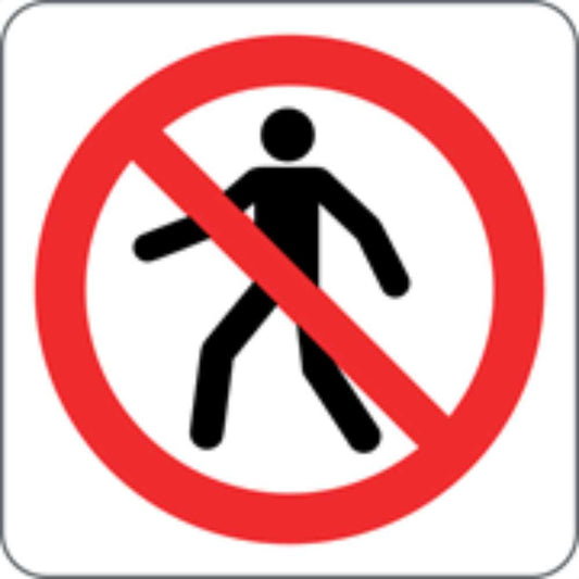 DIVIETO DI TRANSITO - CARTELLO SEGNALETICO QUADRATO ISO 7010 - Adesivo Extra Resistente, Pannello in Forex, Pannello In Alluminio