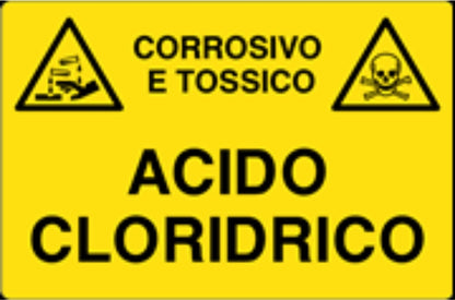 GLOBAL CARTELLO SEGNALETICO - ACIDO CLORIDRICO - Adesivo Resistente, Pannello in Forex, Pannello In Alluminio