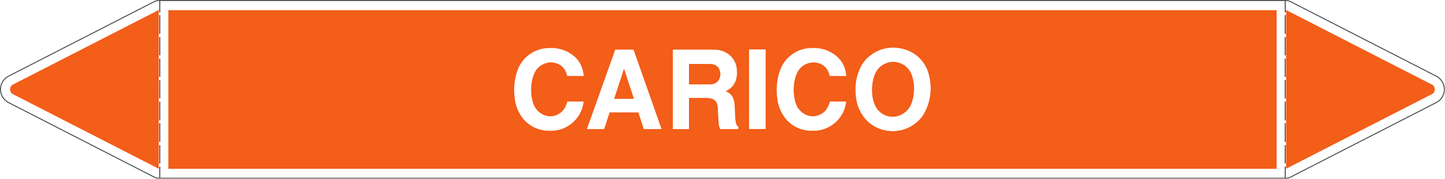 GLOBAL PACCO DA 10 ETICHETTE PER TUBAZIONI - CARICO mod 2 - Etichetta Autoadesiva Resistente
