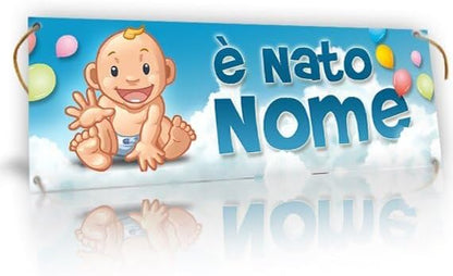 GLOBAL STRISCIONE FONDALE NASCITA -  È NATO BIMBO - STRISCIONE PERSONALIZZATO IN CARTA O IN BANNER PVC ANCHE DA ESTERNO GARANZIA 5 ANNI