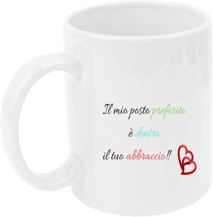 Tazza in ceramica Stampata - IL MIO POSTO PREFERITO - Tazza 320 ml in Ceramica Bianca, Stampa in alta definizione Idea Regalo Originale e Unica MADE IN ITALY