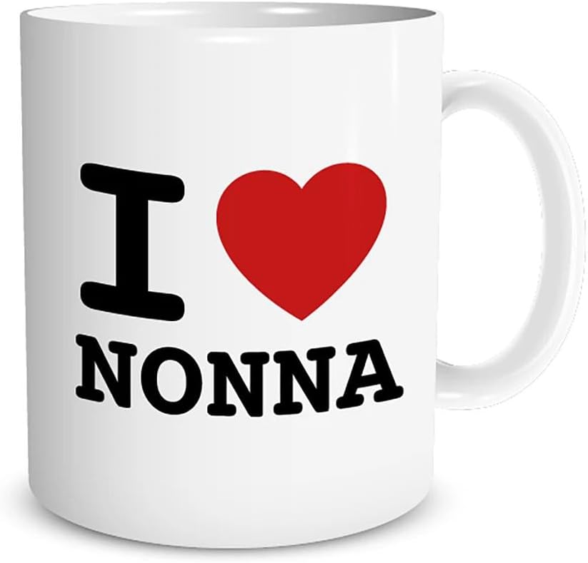 Tazza in ceramica Stampata - I Love Nonna - Tazza 320 ml in Ceramica Bianca, Stampa in alta definizione Idea Regalo Originale e Unica MADE IN ITALY