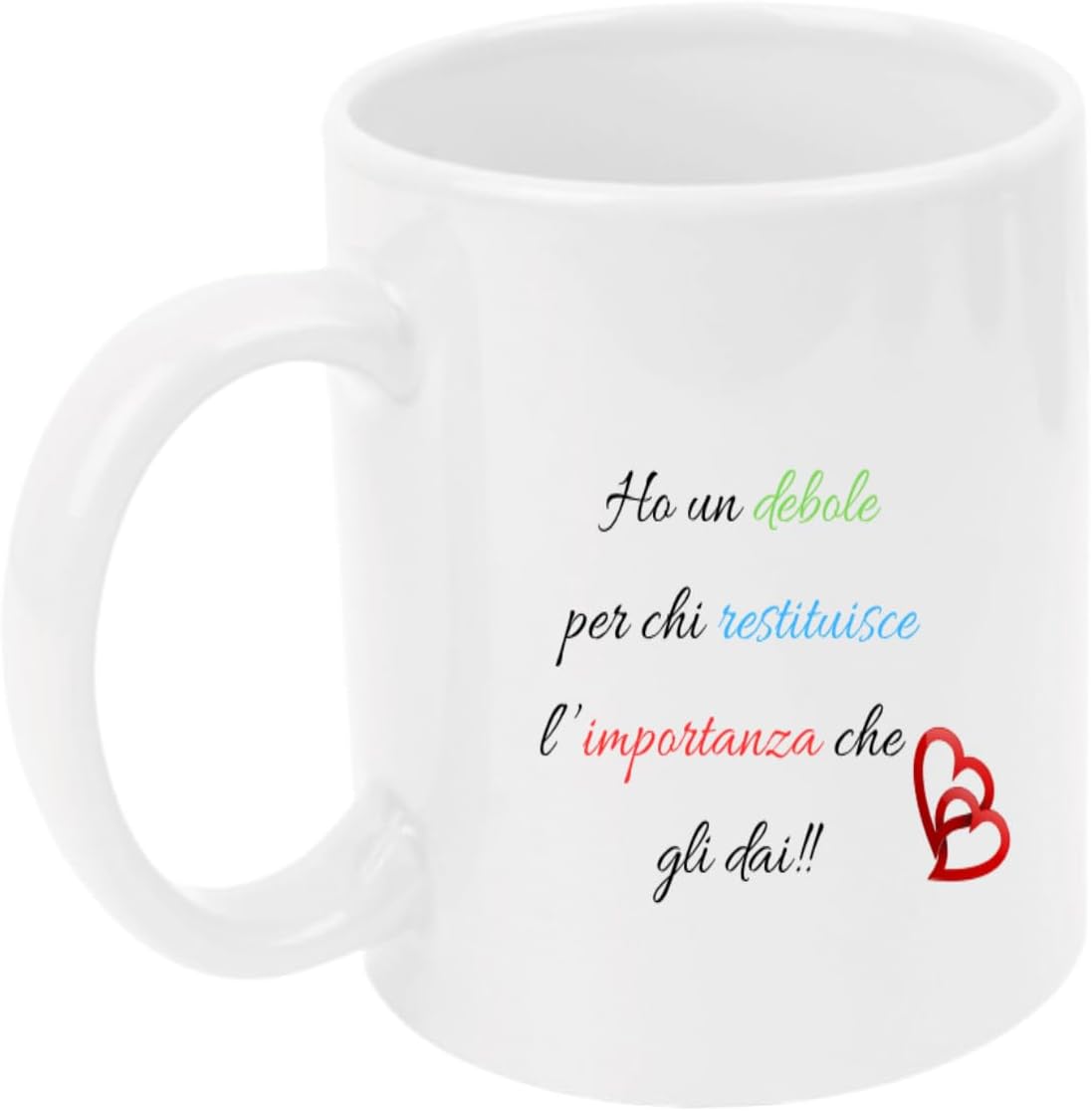 Tazza in ceramica Stampata - HO UN DEBOLE - Tazza 320 ml in Ceramica Bianca, Stampa in alta definizione Idea Regalo Originale e Unica MADE IN ITALY