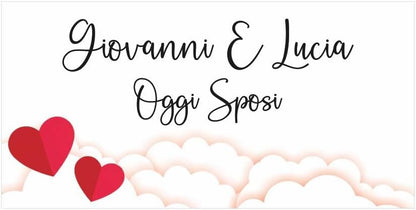 GLOBAL STRISCIONE FONDALE MATRIMONIO - MATRIMONIO MOD. 3 - STRISCIONE PERSONALIZZATO IN CARTA O IN BANNER PVC ANCHE DA ESTERNO GARANZIA 5 ANNI