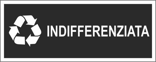 Raccolta differenziata (INDIFFERENZIATA) - CARTELLO SEGNALETICO UNI ISO 7010 in Adesivo Resistente, Pannello in Forex, Pannello In Alluminio