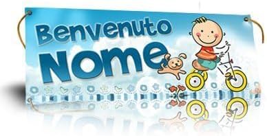 GLOBAL STRISCIONE FONDALE NASCITA -  BAMBINO CON TRICICLO - STRISCIONE PERSONALIZZATO IN CARTA O IN BANNER PVC ANCHE DA ESTERNO GARANZIA 5 ANNI