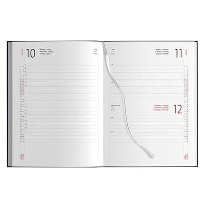 Agenda 2025 Giornaliera Organizer 15x21 cm Colore blu Per Appuntamenti Ufficio Casa e Lavoro Professionale - Copertina Rigida