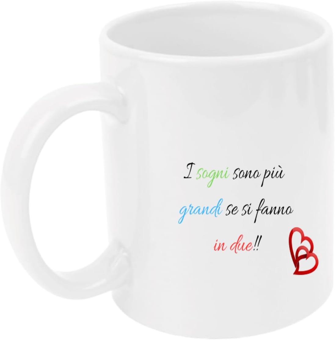 Tazza in ceramica Stampata - I SOGNI SONO - Tazza 320 ml in Ceramica Bianca, Stampa in alta definizione Idea Regalo Originale e Unica MADE IN ITALY