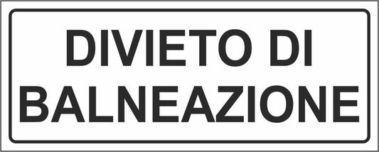 Divieto di balneazione mod 2 - CARTELLO SEGNALETICO UNI ISO 7010 in Adesivo Resistente, Pannello in Forex, Pannello In Alluminio