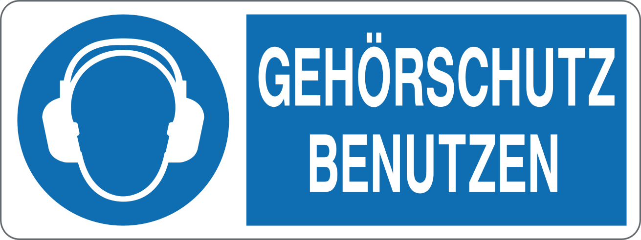DAS GEHORSCHUTZ BENUTZEN - CARTELLO SEGNALETICO UNI ISO 7010 in Adesivo, Pannello in Forex, Pannello In Alluminio