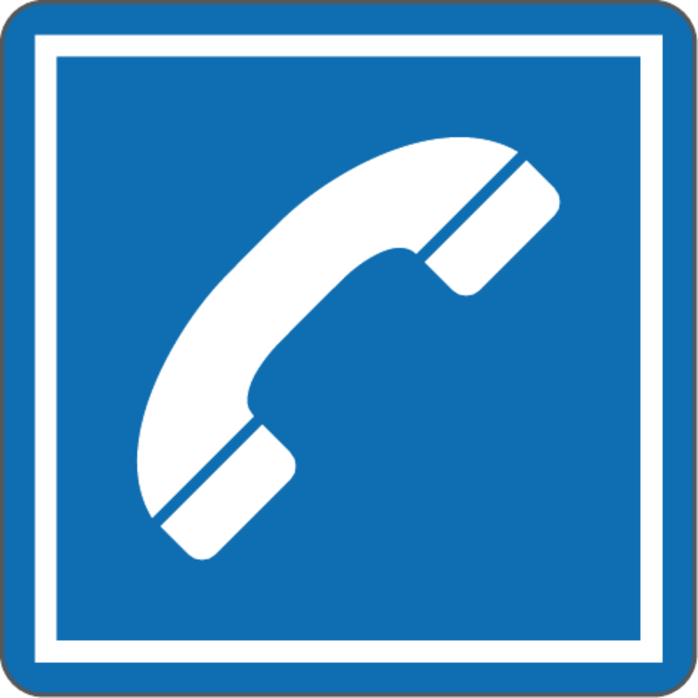 SIMBOLO TELEFONO - CARTELLO SEGNALETICO QUADRATO ISO 7010 - Adesivo Extra Resistente, Pannello in Forex, Pannello In Alluminio