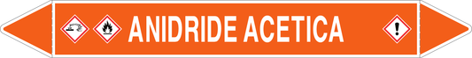 GLOBAL PACCO DA 10 ETICHETTE PER TUBAZIONI - ANIDRIDE ACETICA - Etichetta Autoadesiva Resistente