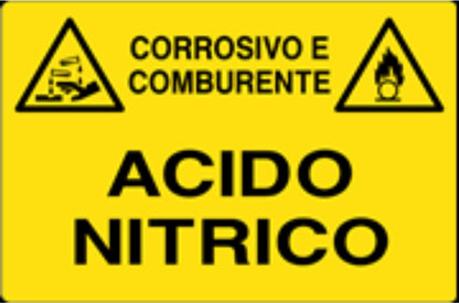 GLOBAL CARTELLO SEGNALETICO - ACIDO NITRICO - Adesivo Resistente, Pannello in Forex, Pannello In Alluminio