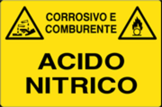 GLOBAL CARTELLO SEGNALETICO - ACIDO NITRICO - Adesivo Resistente, Pannello in Forex, Pannello In Alluminio