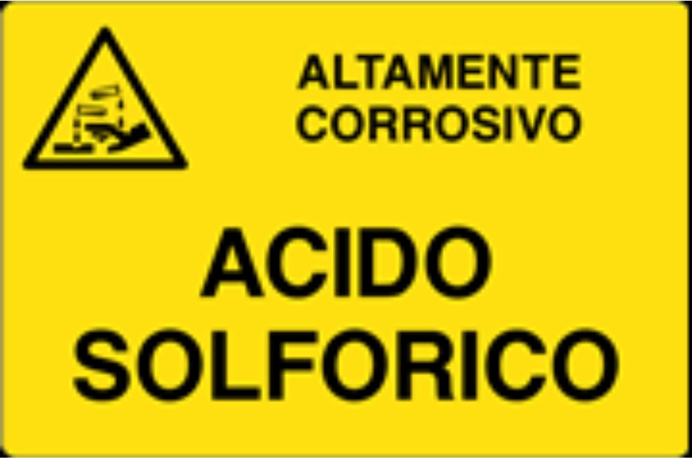 GLOBAL CARTELLO SEGNALETICO - ACIDO SOLFORICO - Adesivo Resistente, Pannello in Forex, Pannello In Alluminio