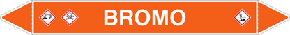 GLOBAL PACCO DA 10 ETICHETTE PER TUBAZIONI - BROMO - Etichetta Autoadesiva Resistente