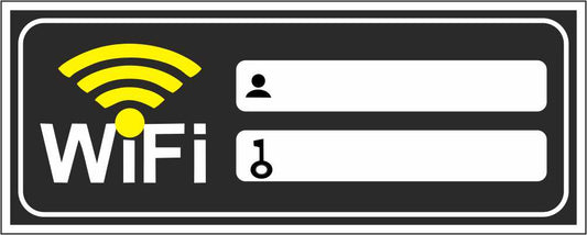 SEGNO PASSWORD WI-FI - CARTELLO SEGNALETICO UNI ISO 7010 in Adesivo Resistente, Pannello in Forex, Pannello In Alluminio