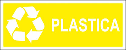 Raccolta differenziata (PLASTICA) - CARTELLO SEGNALETICO UNI ISO 7010 in Adesivo Resistente, Pannello in Forex, Pannello In Alluminio