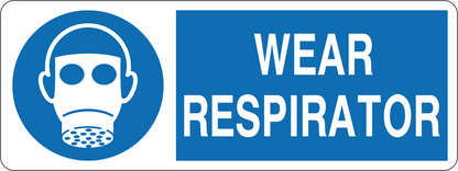 WEAR RESPIRATOR - CARTELLO SEGNALETICO UNI ISO 7010 in Adesivo, Pannello in Forex, Pannello In Alluminio