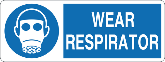 WEAR RESPIRATOR - CARTELLO SEGNALETICO UNI ISO 7010 in Adesivo, Pannello in Forex, Pannello In Alluminio