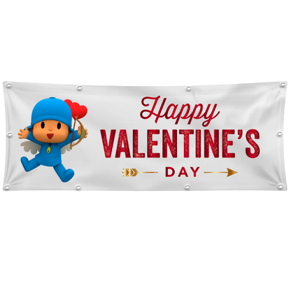 GLOBAL STRISCIONE FONDALE ANNIVERSARIO - BUON SAN VALENTINO MOD 5 - IN CARTA O IN BANNER PVC ANCHE DA ESTERNO GARANZIA 5 ANNI