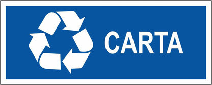 Raccolta differenziata (CARTA) - CARTELLO SEGNALETICO UNI ISO 7010 in Adesivo Resistente, Pannello in Forex, Pannello In Alluminio