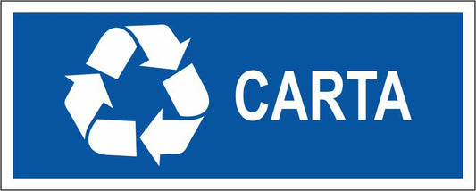 Raccolta differenziata (CARTA) - CARTELLO SEGNALETICO UNI ISO 7010 in Adesivo Resistente, Pannello in Forex, Pannello In Alluminio