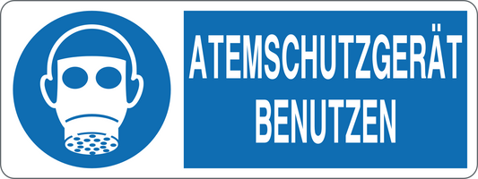 ATEMSCHUTZGERAT BENUTZEN - CARTELLO SEGNALETICO UNI ISO 7010 in Adesivo, Pannello in Forex, Pannello In Alluminio