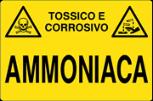 GLOBAL CARTELLO SEGNALETICO - AMMONIACA - Adesivo Resistente, Pannello in Forex, Pannello In Alluminio
