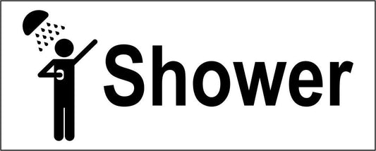 SHOWER - CARTELLO SEGNALETICO UNI ISO 7010 in Adesivo Resistente, Pannello in Forex, Pannello In Alluminio