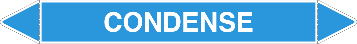 GLOBAL PACCO DA 10 ETICHETTE PER TUBAZIONI - CONDENSE - Etichetta Autoadesiva Resistente