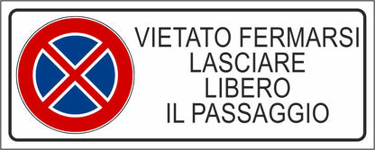 PROPRIETÀ PRIVATA LASCIARE LIBERO IL PASSAGGIO - CARTELLO SEGNALETICO UNI ISO 7010 in Adesivo Resistente, Pannello in Forex, Pannello In Alluminio