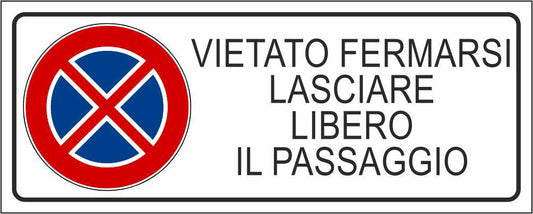 PROPRIETÀ PRIVATA LASCIARE LIBERO IL PASSAGGIO - CARTELLO SEGNALETICO UNI ISO 7010 in Adesivo Resistente, Pannello in Forex, Pannello In Alluminio