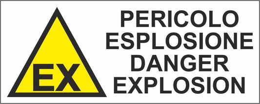 Pericolo esplosione danger explosion - CARTELLO SEGNALETICO UNI ISO 7010 in Adesivo Resistente, Pannello in Forex, Pannello In Alluminio