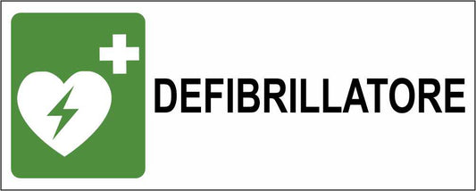 DEFIBRILLATORE - CARTELLO SEGNALETICO UNI ISO 7010 in Adesivo Resistente, Pannello in Forex, Pannello In Alluminio