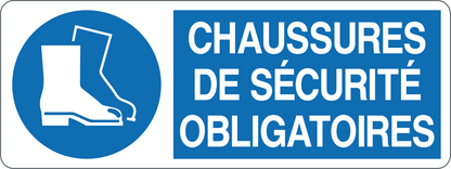 CHAUSSURES DE SECURITE OBLIGATOIRES - CARTELLO SEGNALETICO UNI ISO 7010 in Adesivo, Pannello in Forex, Pannello In Alluminio